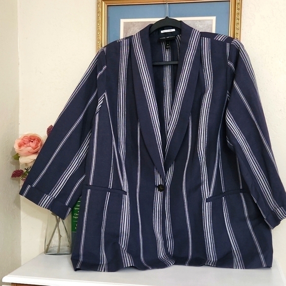 Linen Blend The Lane Bryant Blazer Size 18 Summer Office Collegiate lagenlook - Picture 1 of 15